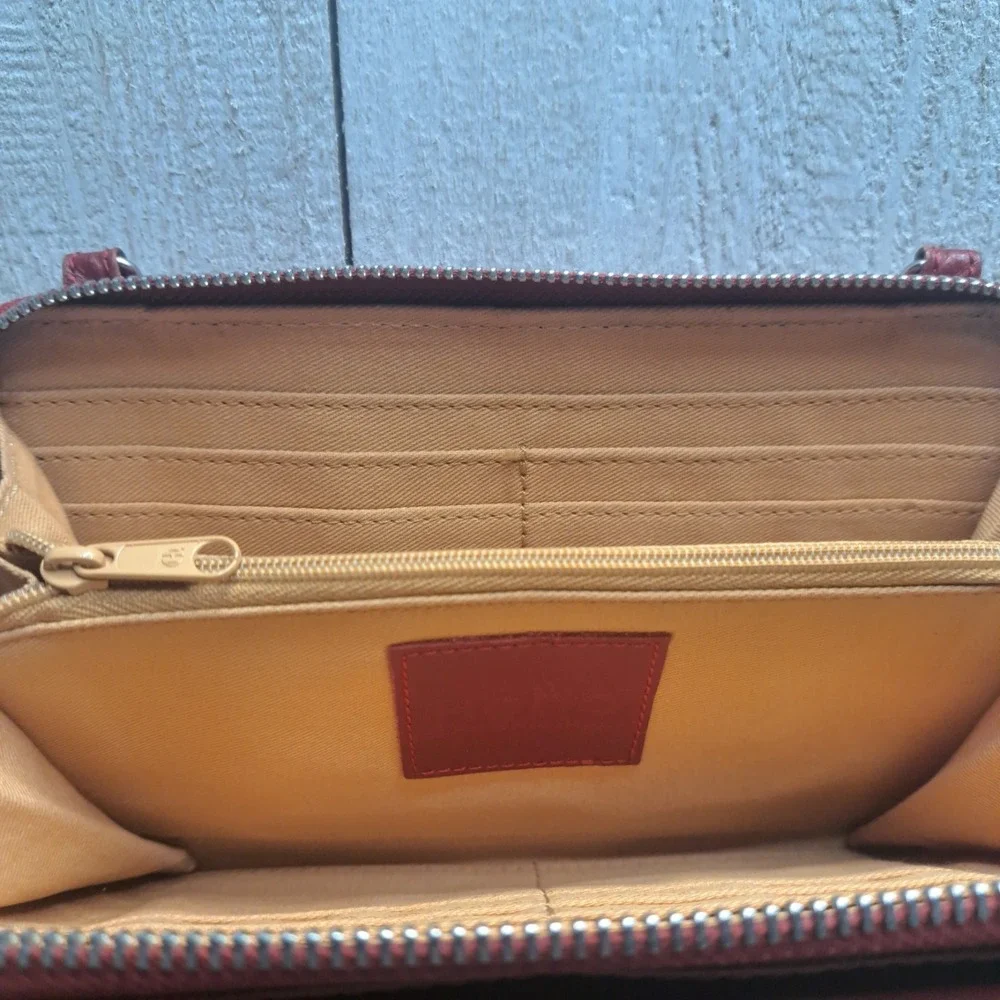 Vintage Revival Dark Academia Original HOBO Leather Crossbody Oxblood Clutch